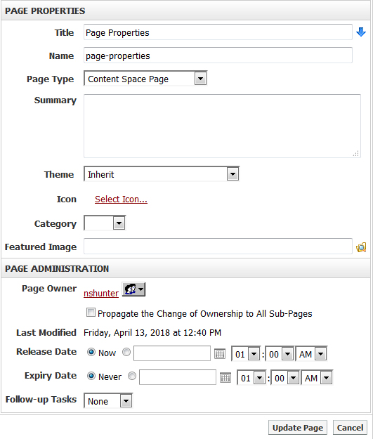 page-properties